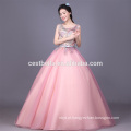 Puffy princesa vestido de baile colorido vestido de noiva de chiffon brilhante Vestido de bola cinza rosa Evening Party
